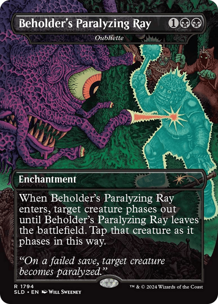 Oubliette (SLD-1794) - Secret Lair Drop / Beholder's Paralyzing Ray (Borderless) Foil