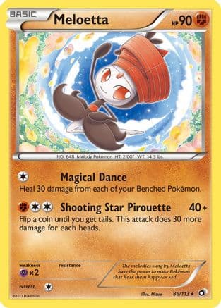 Meloetta (86) - Reverse Holofoil Legendary Treasures - Rare