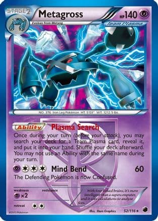 Metagross (Team Plasma) 52/116 - Plasma Freeze Reverse Holofoil