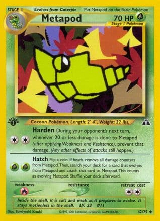 Metapod 042 - 1st Edition Neo Discovery - Uncommon