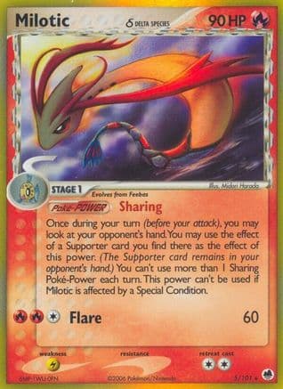 Milotic (Delta Species)/101 - Reverse Holofoil Dragon Frontiers - Holo Rare