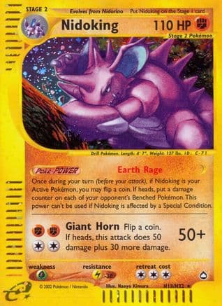 Nidoking (H18) - Holofoil Aquapolis - Holo Rare