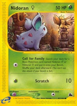 Nidoran F 81/144 - Skyridge Reverse Holofoil