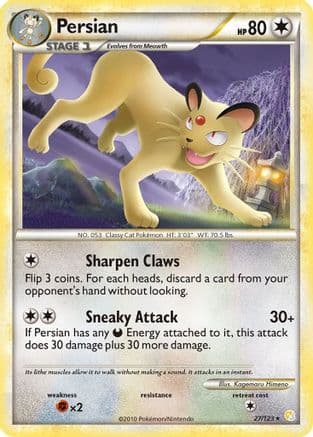 Persian 027/123 - HeartGold SoulSilver Reverse Holofoil