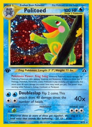 Politoed 8/75 - Neo Discovery 1st Edition Holofoil