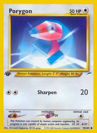 Porygon 078/105 - Neo Destiny 1st Edition