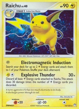 Raichu 15/123 - Mysterious Treasures Reverse Holofoil