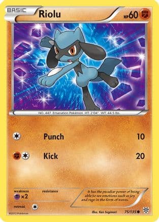 Riolu (75) (75) 075 - Reverse Holofoil Plasma Storm - Common