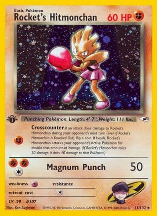 Rocket's Hitmonchan 011/132 - Gym Heroes 1st Edition Holofoil
