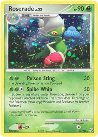 Roserade 013/130 - Reverse Holofoil Diamond and Pearl - Holo Rare