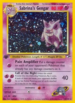 Sabrina's Gengar 014/132 - Gym Heroes 1st Edition Holofoil