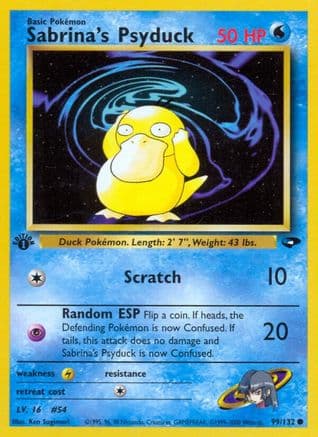 Sabrina's Psyduck 099 - 1st Edition Gym Challenge - Common