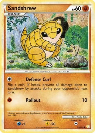 Sandshrew 079/123 - HeartGold SoulSilver Reverse Holofoil