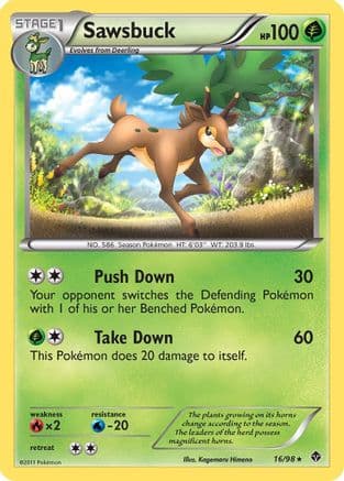 Sawsbuck - Reverse Holofoil Emerging Powers - Rare