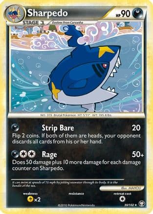 Sharpedo - Reverse Holofoil Triumphant - Rare