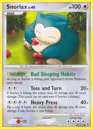 Snorlax 081/111 - Rising Rivals Reverse Holofoil