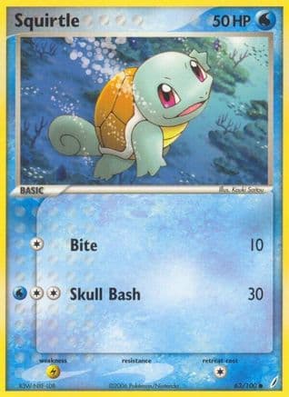 Squirtle 063/100 - Crystal Guardians Reverse Holofoil