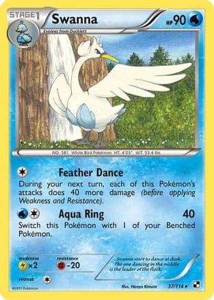 Swanna 37/114 - Black and White Reverse Holofoil