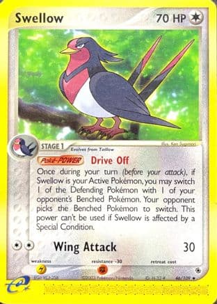 Swellow 46/109 - Ruby and Sapphire Reverse Holofoil