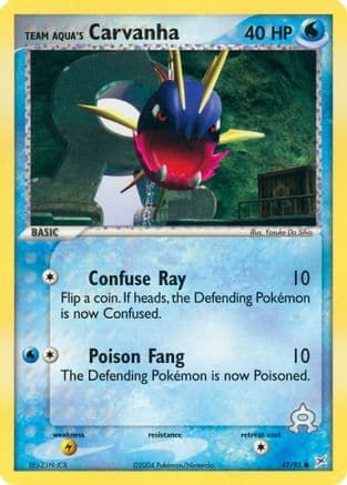 Team Aqua's Carvanha 47/95 - Team Magma vs Team Aqua Reverse Holofoil
