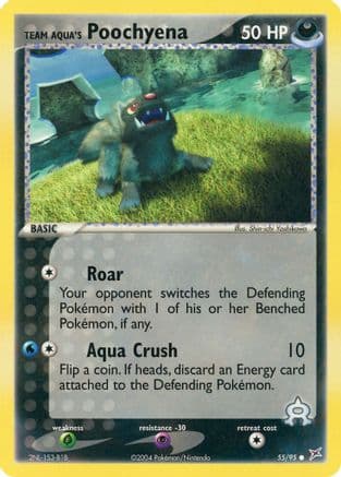 Team Aqua's Poochyena - 55/95/95 - Reverse Holofoil Team Magma vs Team Aqua - Common