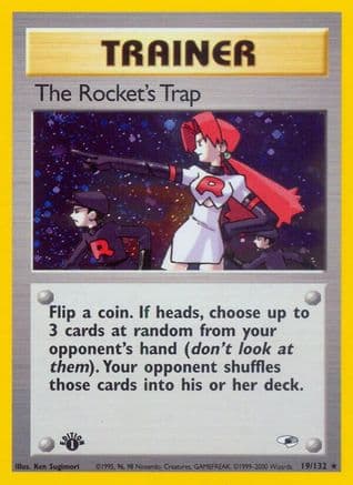 The Rocket's Trap 019/132 - Gym Heroes 1st Edition Holofoil