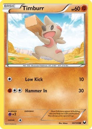 Timburr - Reverse Holofoil Dark Explorers - Common