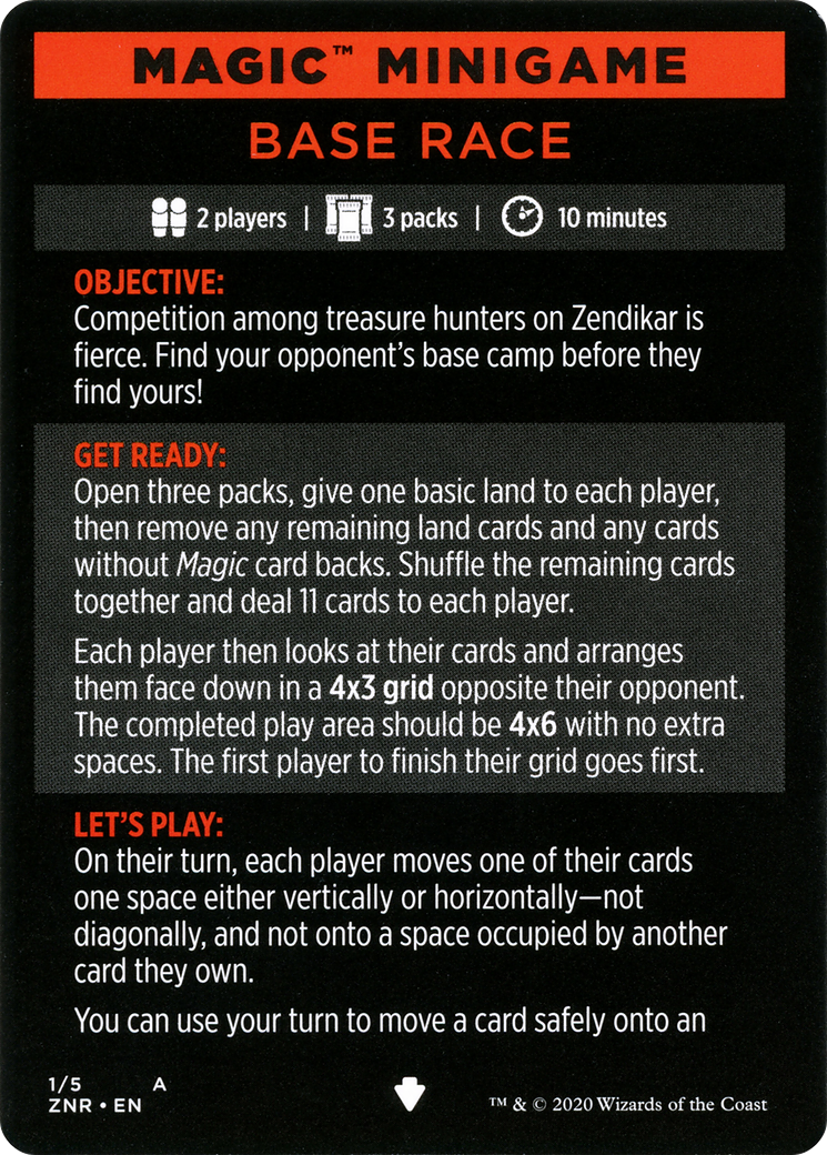 Base Race // Base Race (cont'd) (MZNR-001) - Zendikar Rising Minigames