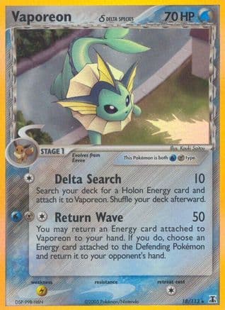 Vaporeon (Delta Species) 018/113 - Delta Species Reverse Holofoil