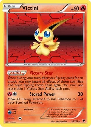 Victini (14) - Reverse Holofoil Noble Victories - Holo Rare
