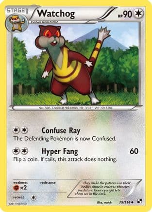 Watchog 79/114 - Black and White Reverse Holofoil