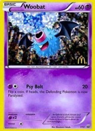 Woobat 7/12 - McDonalds Promos 2012 Holofoil