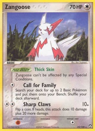 Zangoose 025/108 - Power Keepers Reverse Holofoil