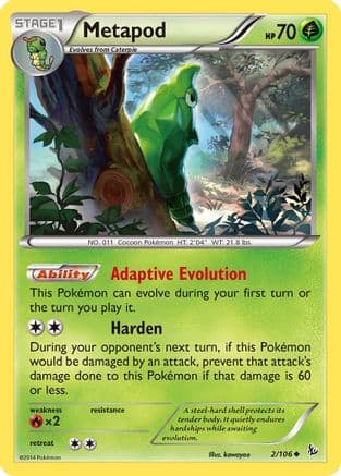 Metapod 002/106 - XY Flashfire Reverse Holofoil