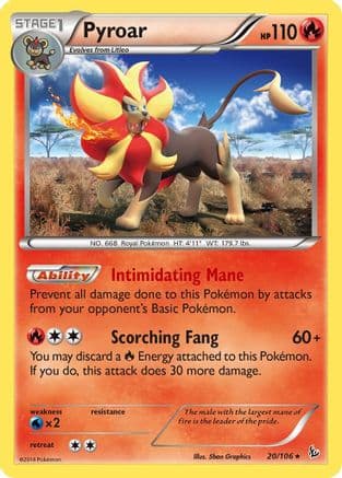 Pyroar 020/106 - XY Flashfire Reverse Holofoil