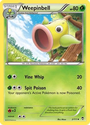 Weepinbell 002/111 - XY Furious Fists Reverse Holofoil