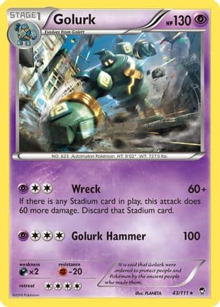 Golurk 043/111 - XY Furious Fists Reverse Holofoil