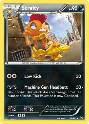 Scrafty 067/111 - XY Furious Fists Reverse Holofoil