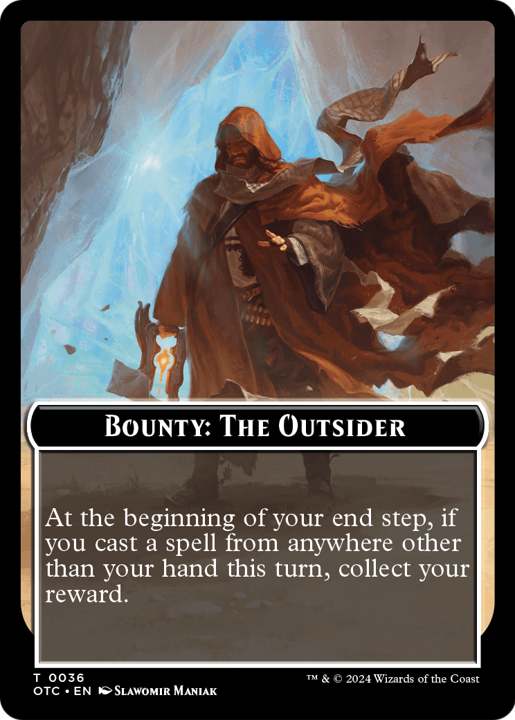 Bounty: The Outsider // Wanted! (TOTC-036) - Outlaws of Thunder Junction Commander Tokens Foil