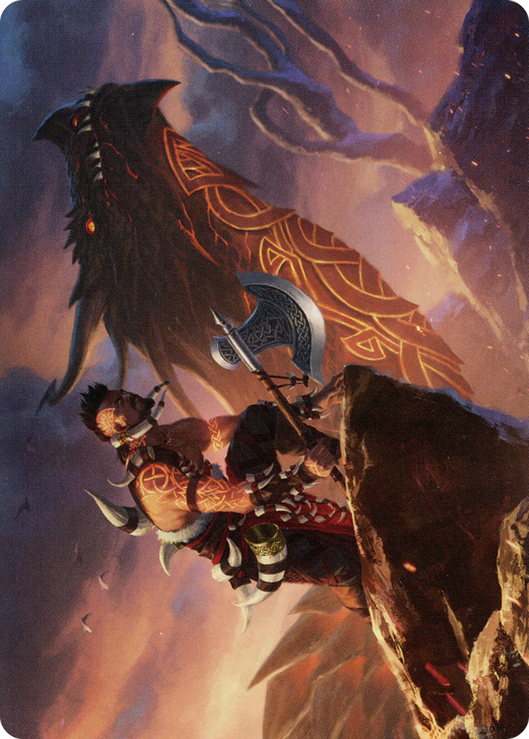 Dragonkin Berserker // Dragonkin Berserker (AKHM-032) - Kaldheim Art Series (Borderless)