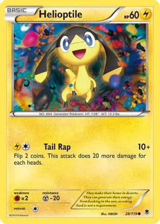 Helioptile 28/119 - XY Phantom Forces Reverse Holofoil
