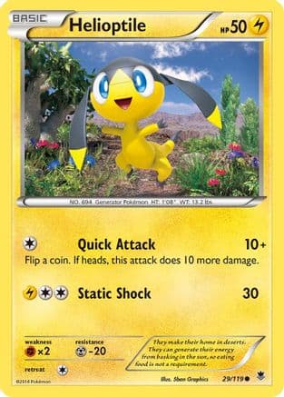 Helioptile 29/119 - XY Phantom Forces Reverse Holofoil