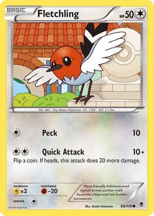 Fletchling 89/119 - XY Phantom Forces Reverse Holofoil