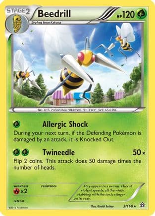 Beedrill 003/160 - XY Primal Clash Reverse Holofoil