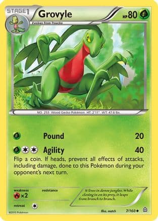 Grovyle 007/160 - XY Primal Clash Reverse Holofoil
