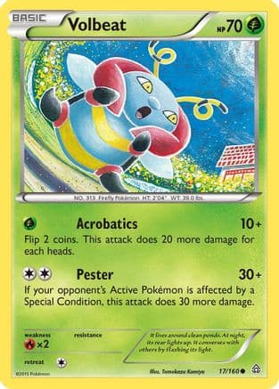 Volbeat 017/160 - XY Primal Clash Reverse Holofoil