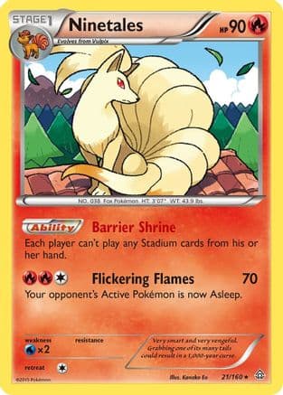 Ninetales 021/160 - XY Primal Clash Reverse Holofoil