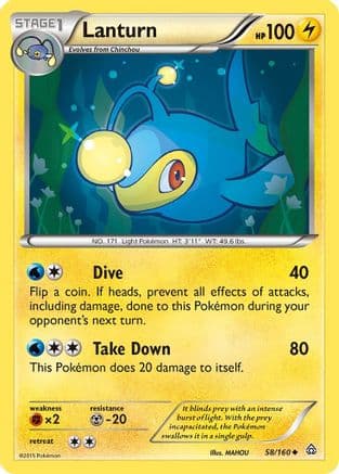 Lanturn 58/160 - XY Primal Clash Reverse Holofoil