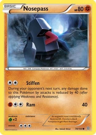 Nosepass 78/160 - XY Primal Clash Reverse Holofoil