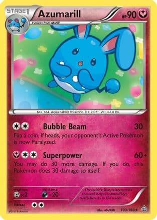 Azumarill 103/160 - XY Primal Clash Reverse Holofoil